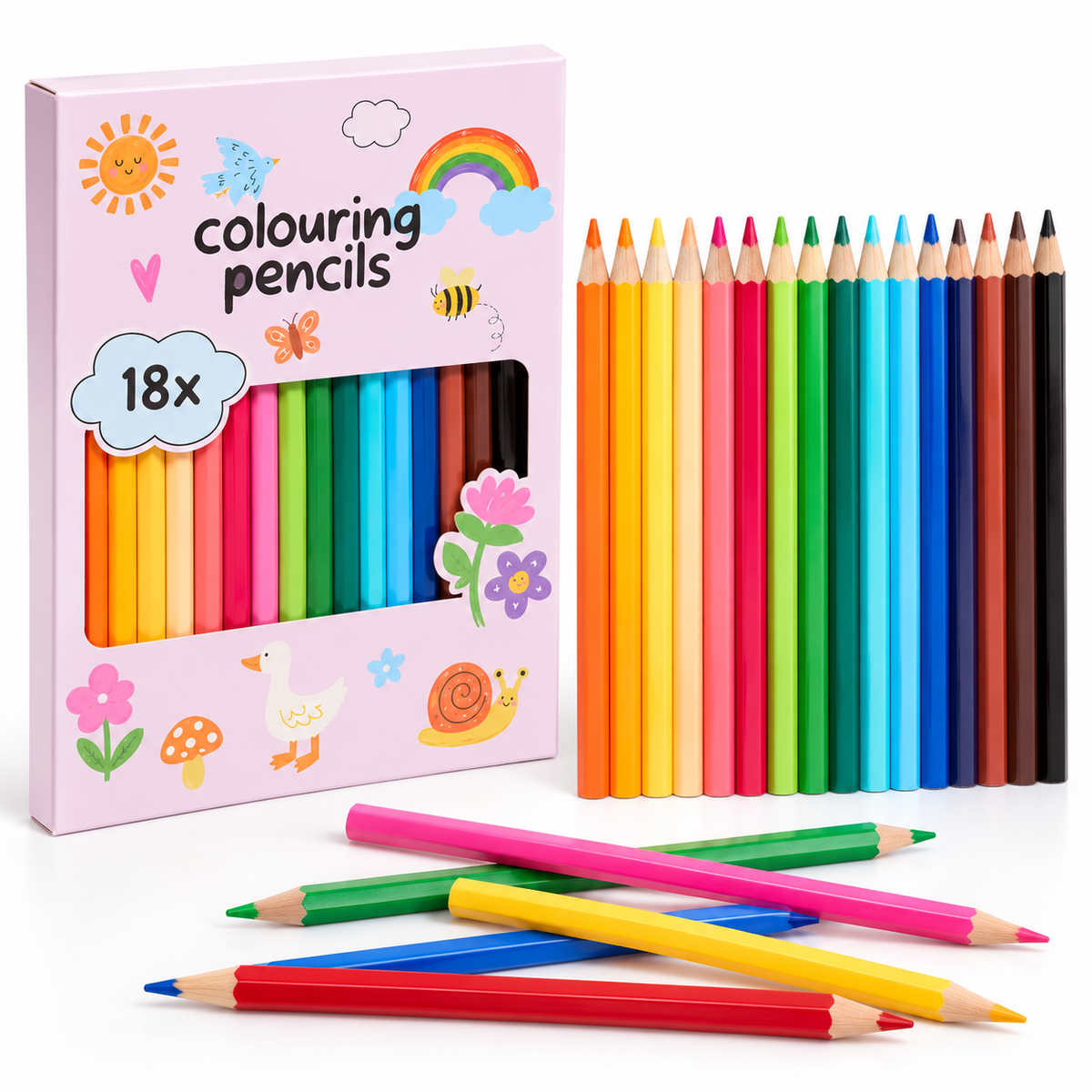 Crayons de couleur – Boîte de 18 crayons