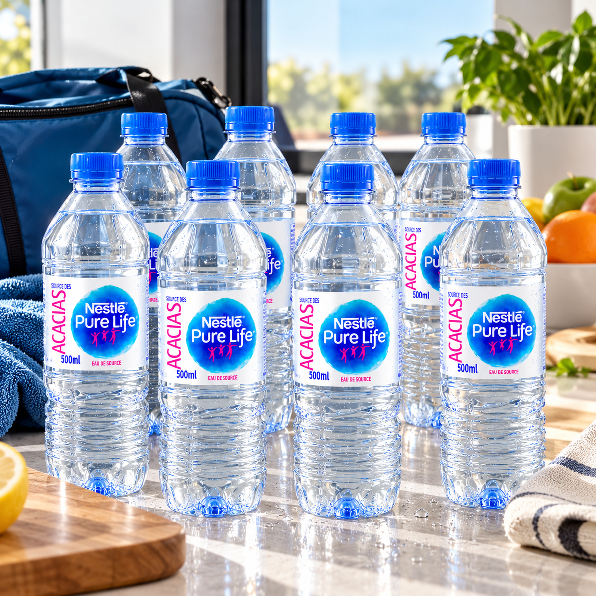 Eau de source Nestlé Pure Life 500 ml – Lot de 8 bouteilles