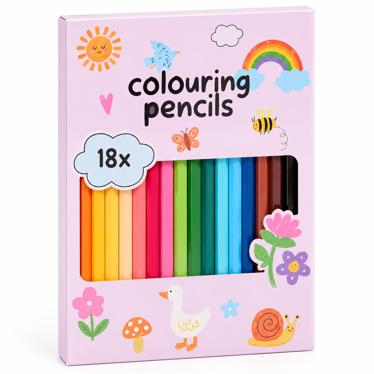 Crayons de couleur – Boîte de 18 crayons