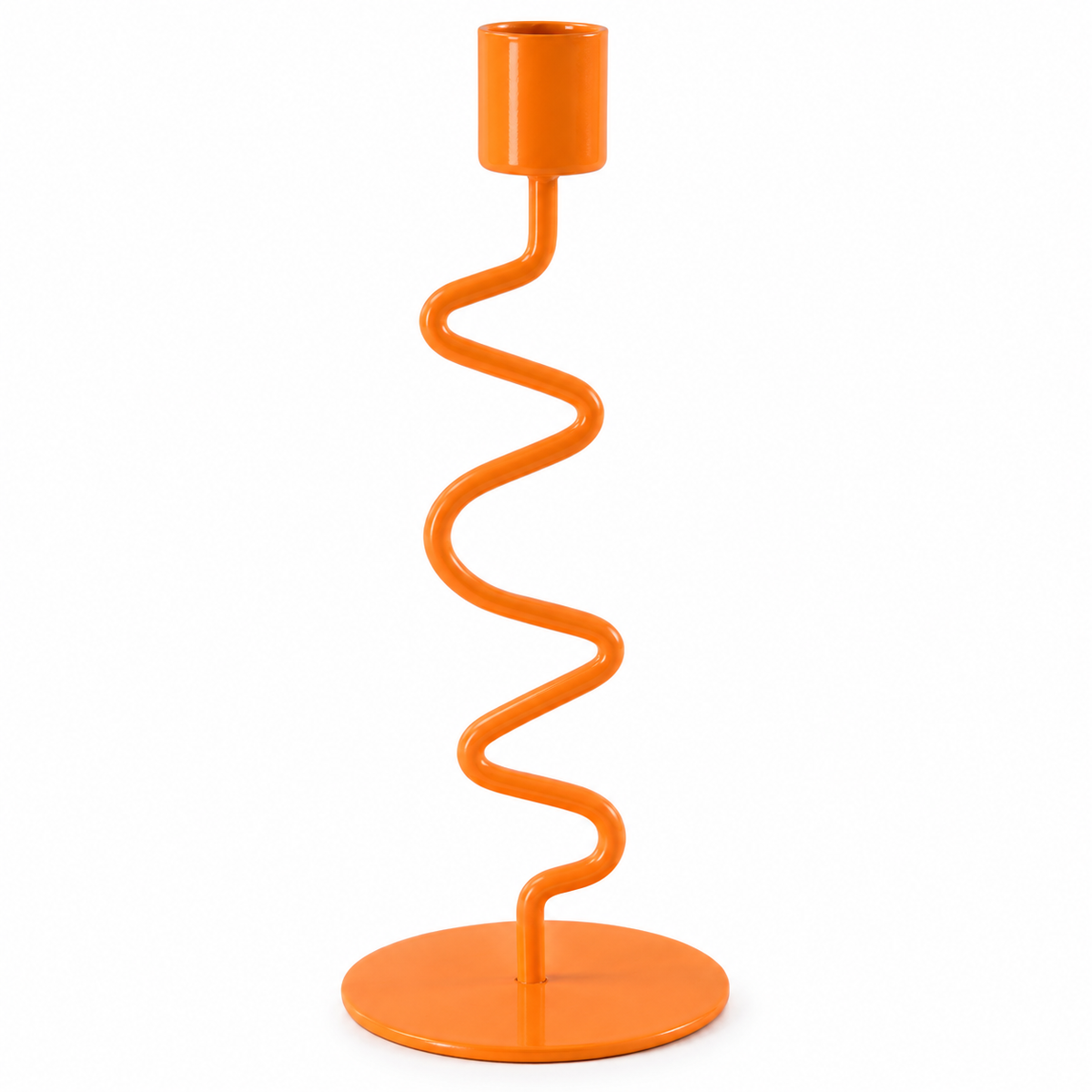Bougeoir design Twist orange – 23 cm