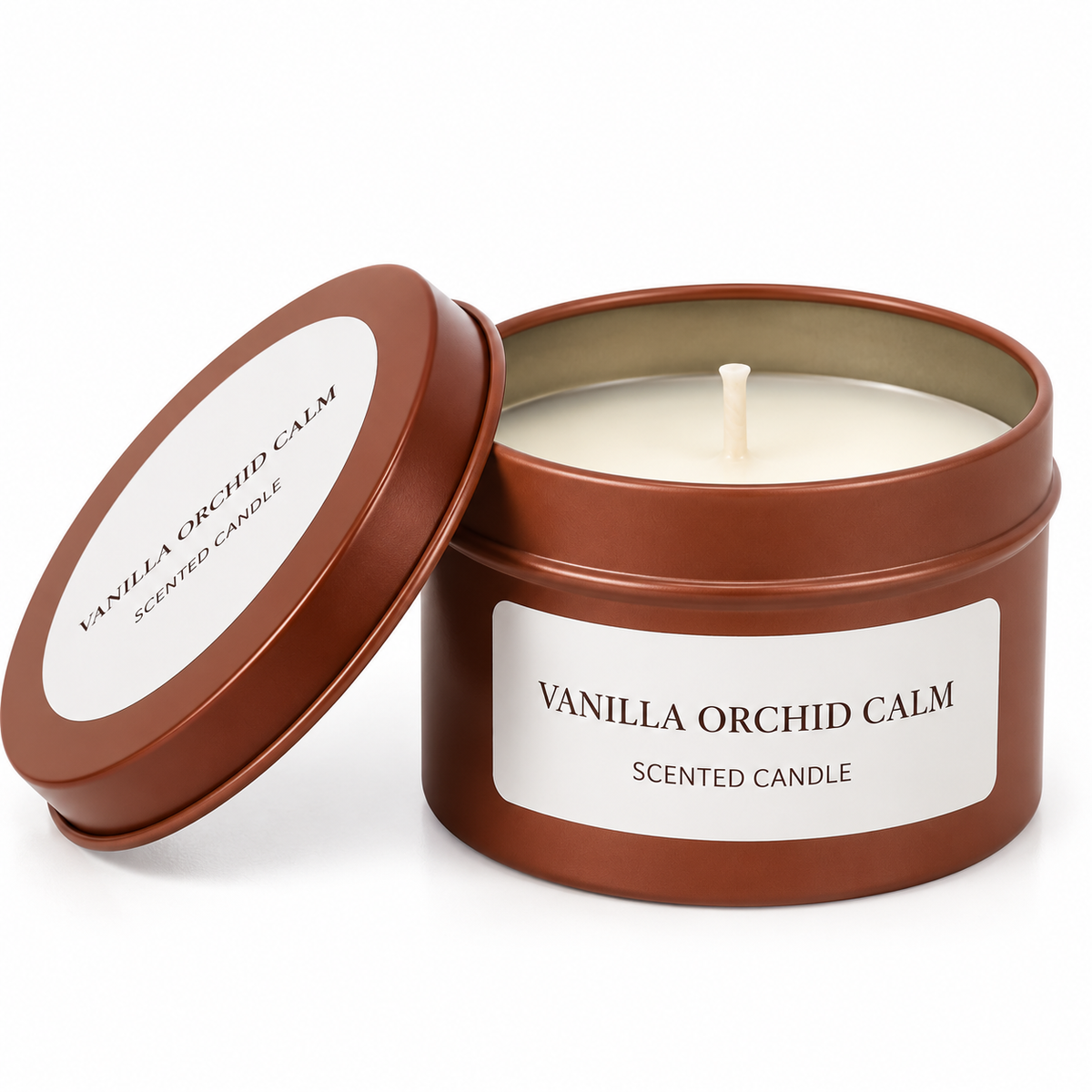 Bougie parfumée en boîte métallique – 5 senteurs