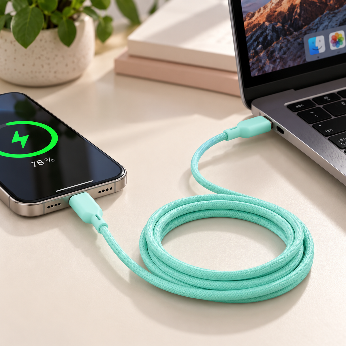 Câble USB-C vers USB-C 60 W – Charge rapide 1,5 m