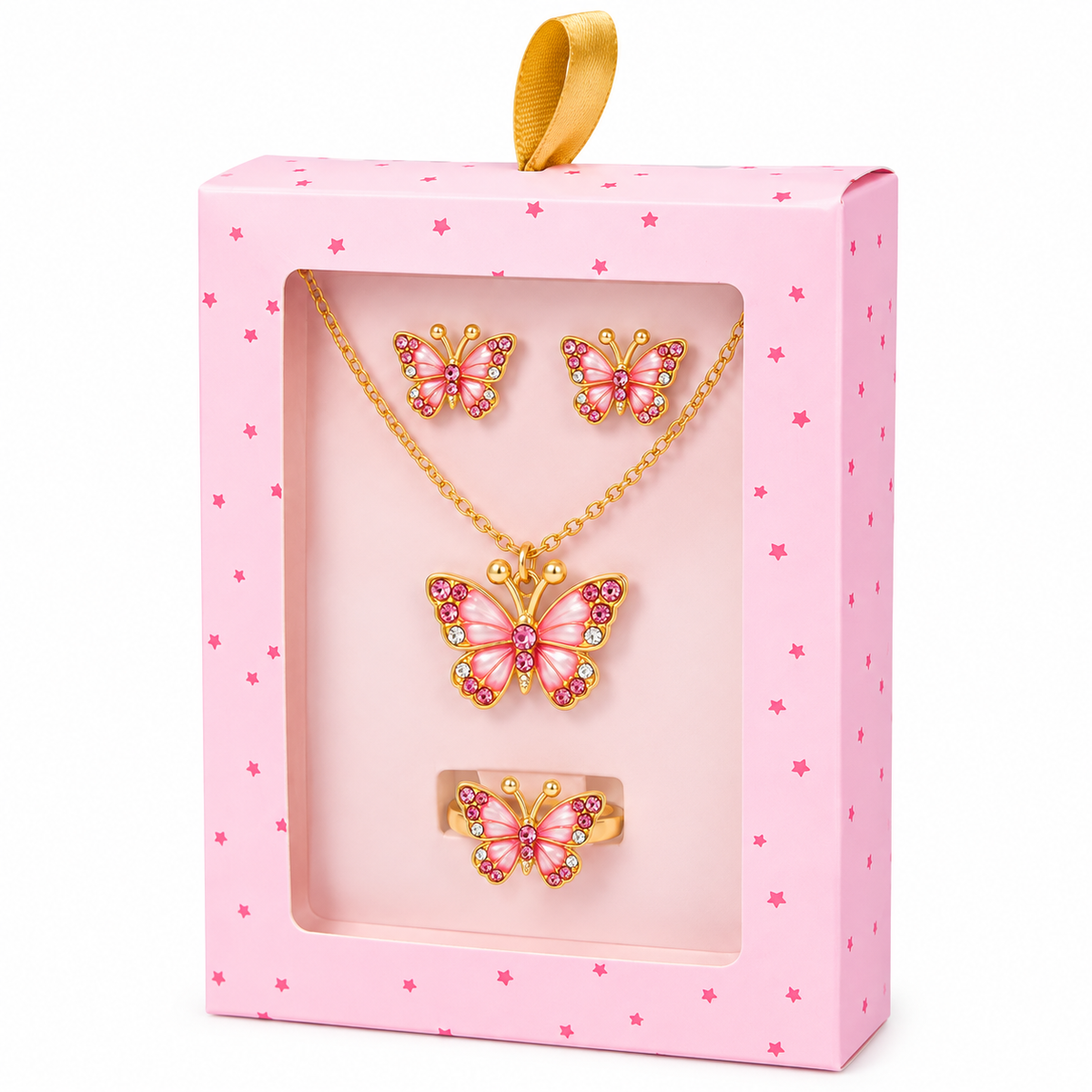 Parure de bijoux enfant – Collier, boucles d'oreilles et bague