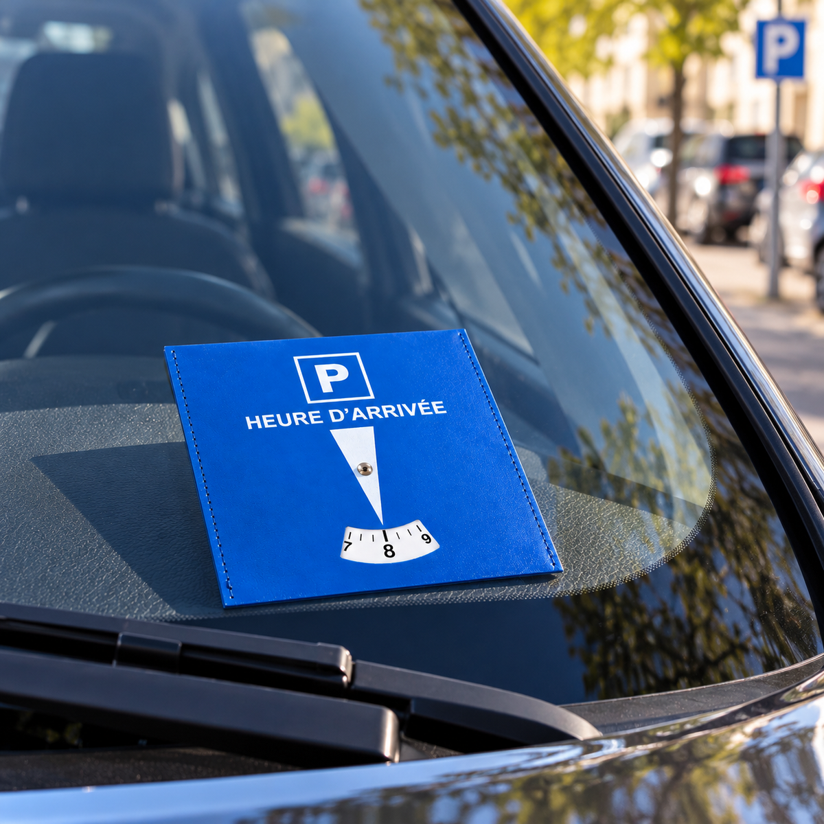Disque de stationnement zone bleue – 15 × 15 cm