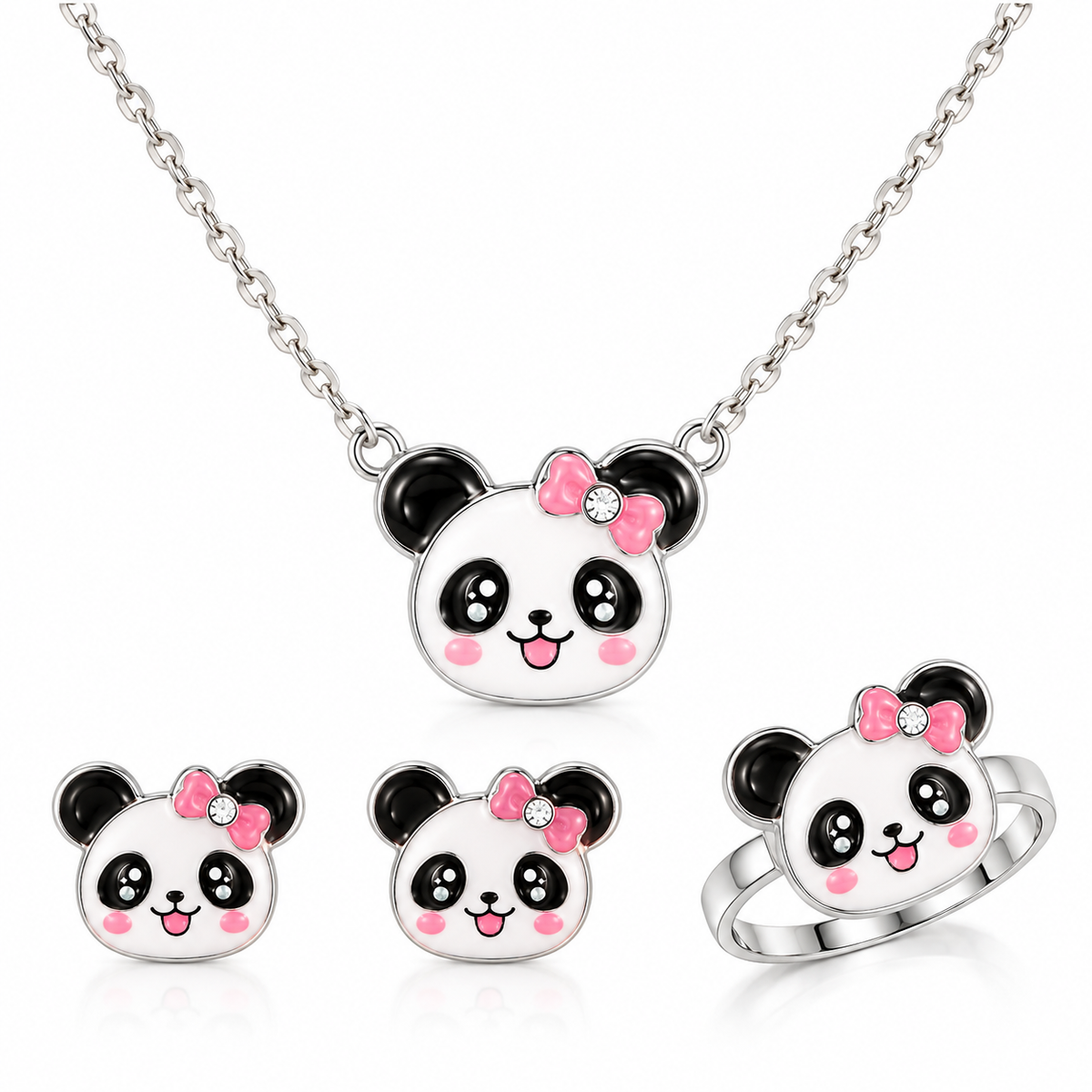 Parure de bijoux enfant – Collier, boucles d'oreilles et bague