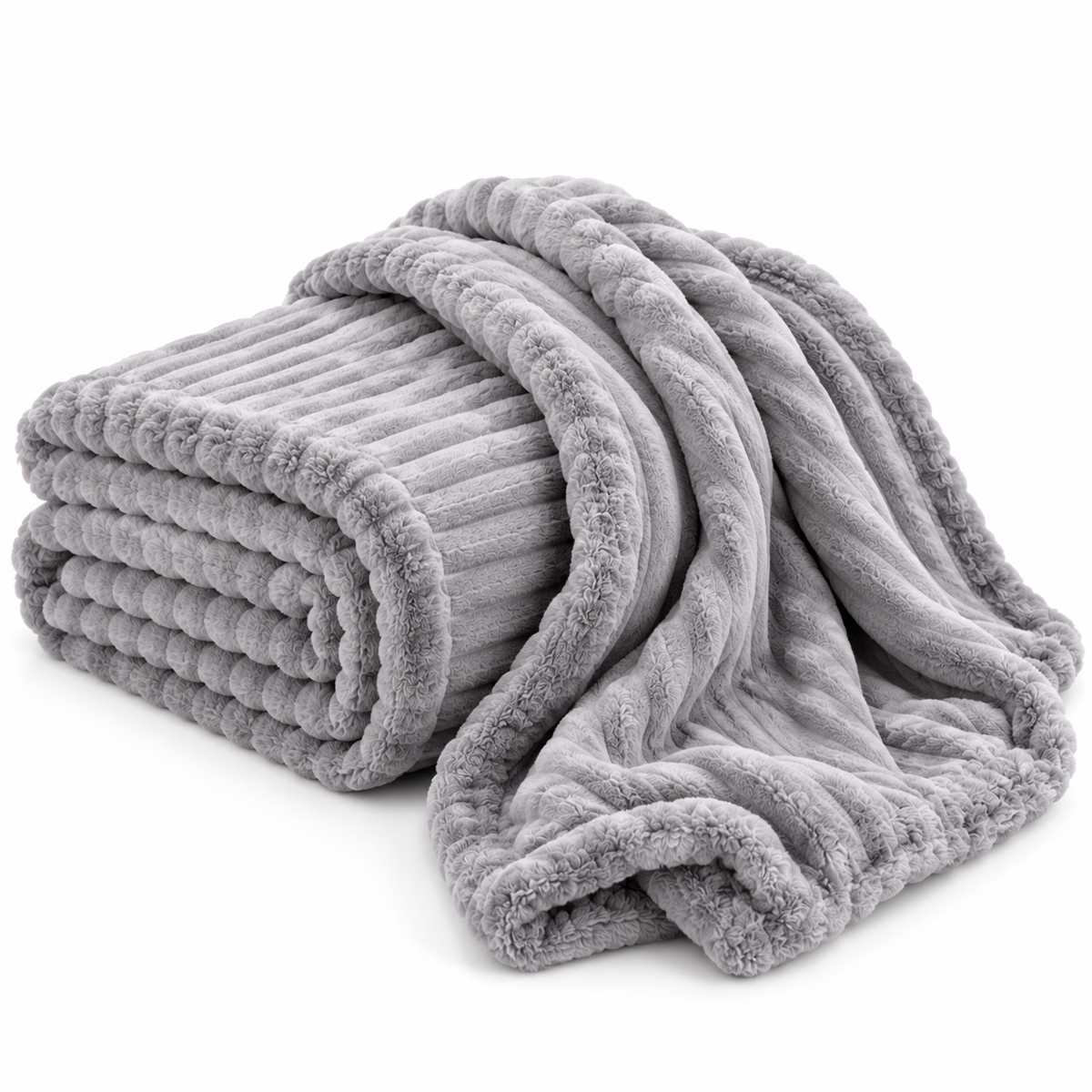 Plaid Lara ultra-doux à rayures – 140 × 180 cm