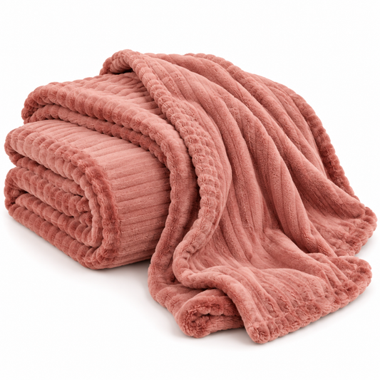 Plaid Lara ultra-doux à rayures – 140 × 180 cm