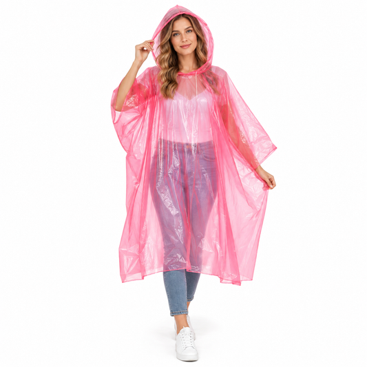 Poncho de pluie adulte à capuche – Taille unique