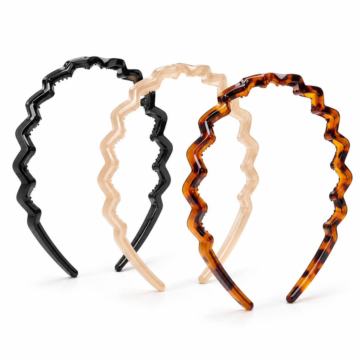 Serre-têtes ondulés – Lot de 3 pièces
